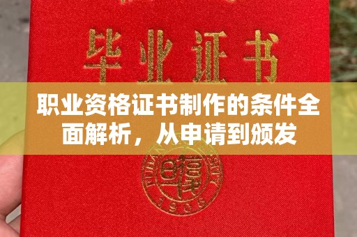 西沙职业资格证书制作的条件全面解析，从申请到颁发