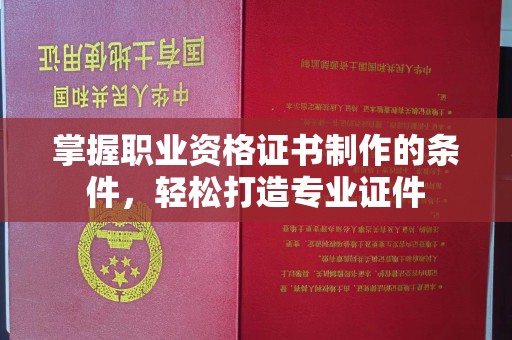 西沙掌握职业资格证书制作的条件，轻松打造专业证件