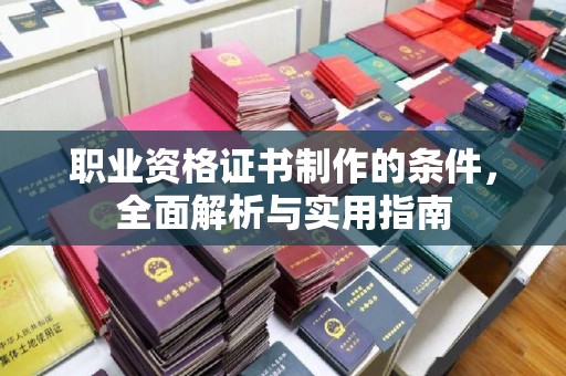 西沙职业资格证书制作的条件，全面解析与实用指南