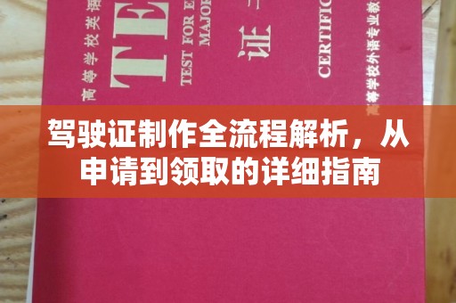西沙驾驶证制作全流程解析，从申请到领取的详细指南